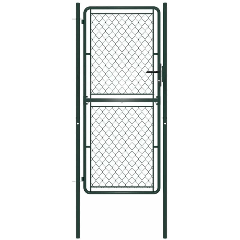 

Puerta de valla de jardin acero verde 100x200 cm