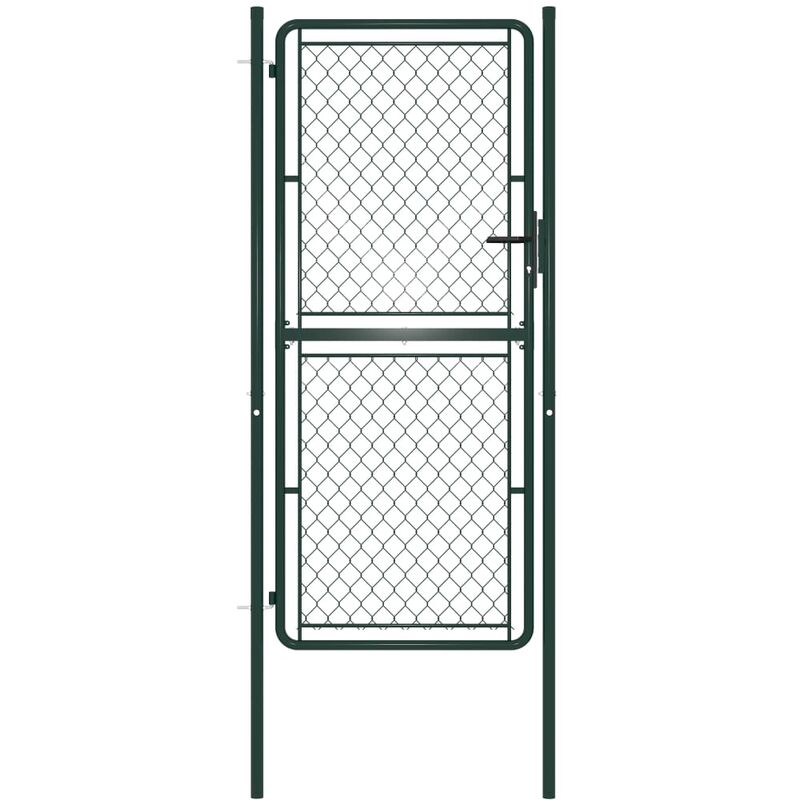

Puerta de valla de jardín acero verde 100x200 cm