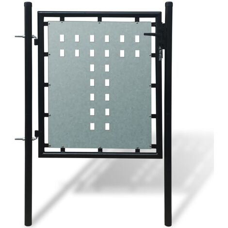 Verja negra con una/dos puertas de entrada varias dimensiones 3 llaves incluidas