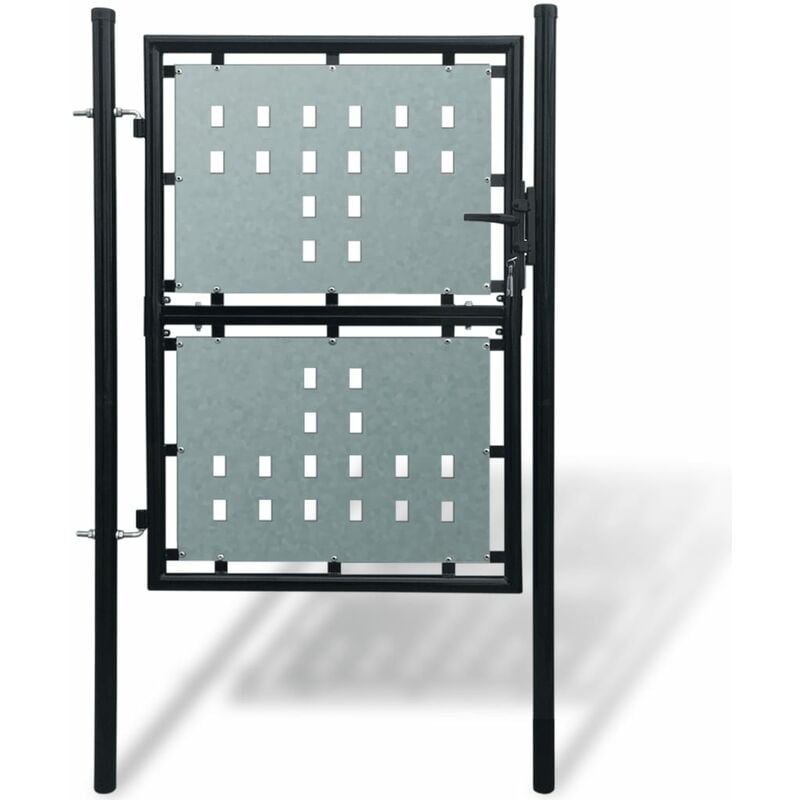 

Puerta de valla de jardín negra 100x175 cm
