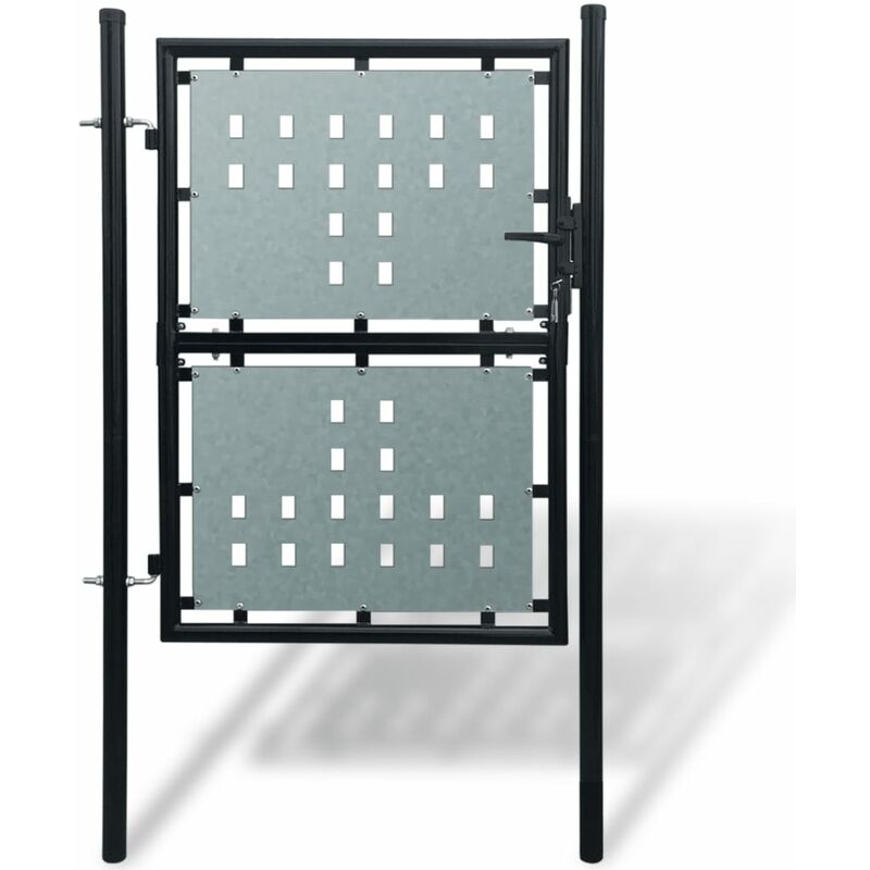 

Puerta de valla de jardín negra 100x225 cm