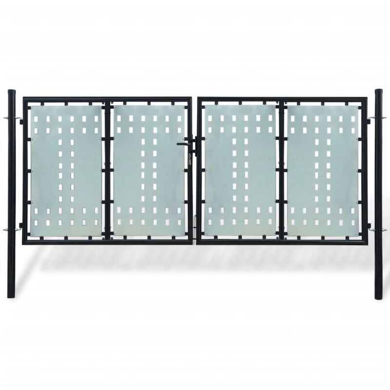 

Puerta de valla de jardín negra 300x175 cm