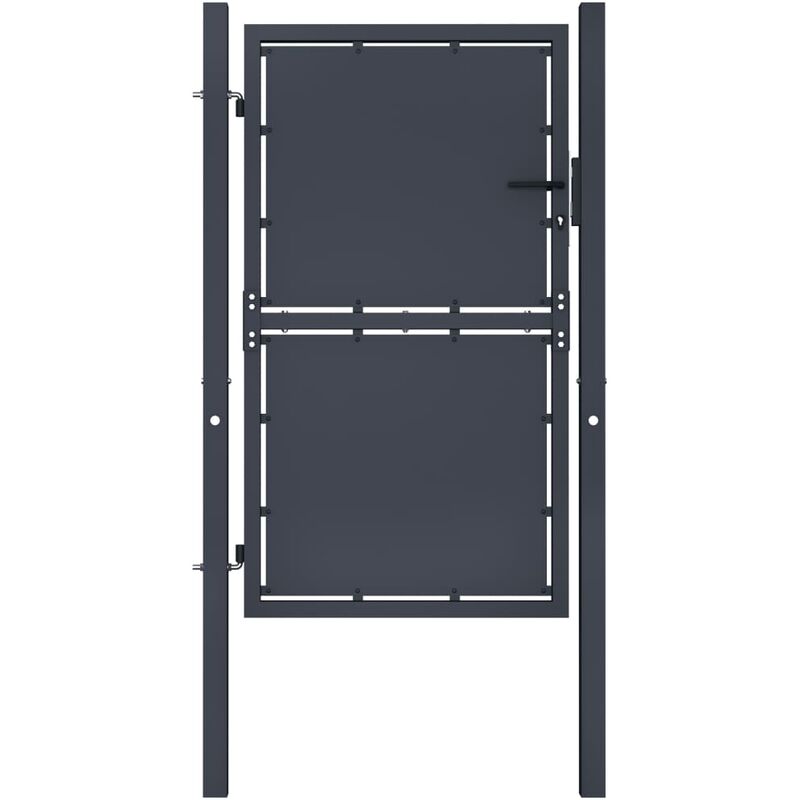 

Puerta de valla de jardín acero gris antracita 100x125 cm - Gris