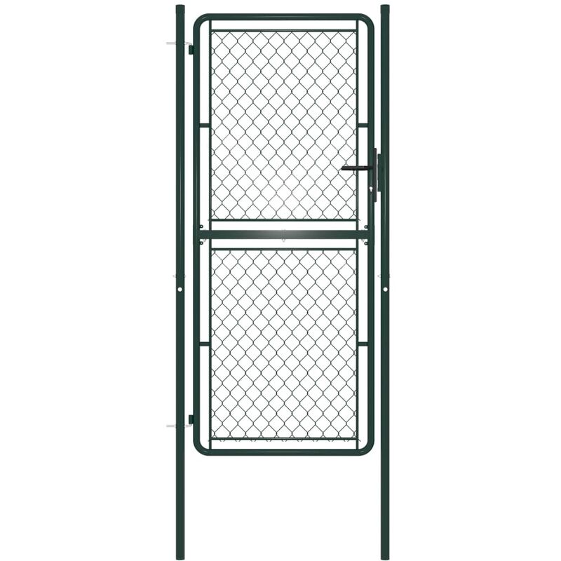 

Puerta de valla de jardín acero verde 100x200 cm - Verde