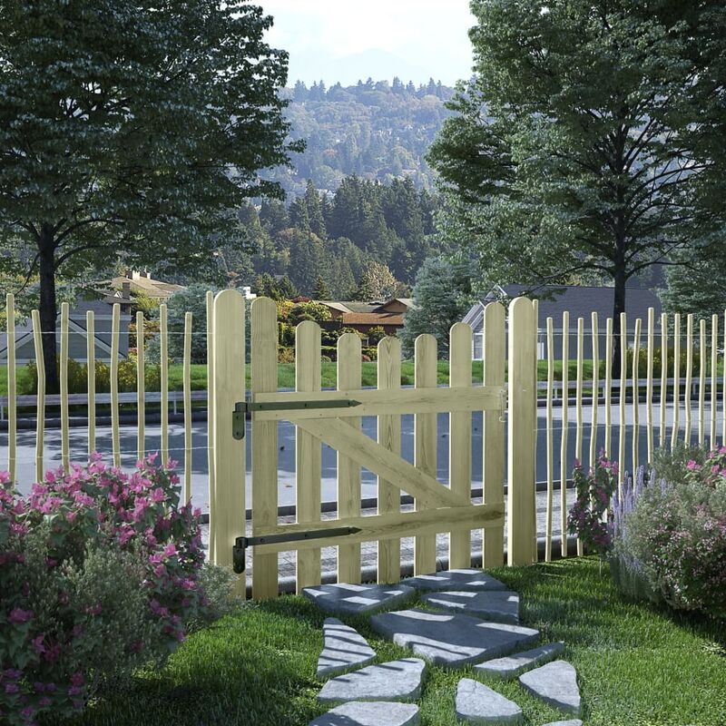 

Puerta de valla de madera de pino impregnada 100x100 cm