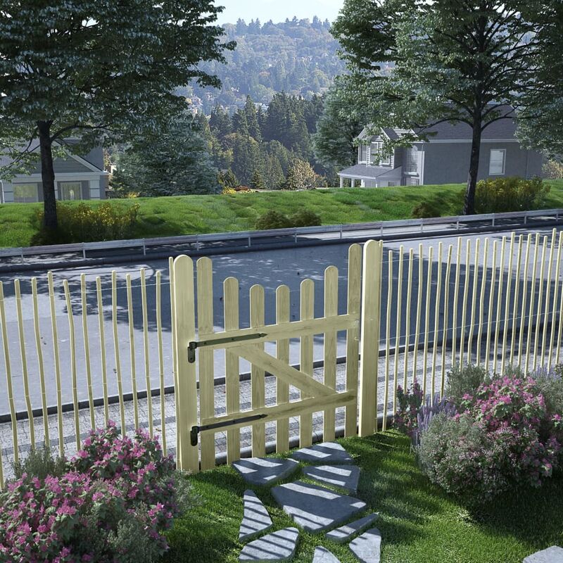 

Puerta de valla de madera de pino impregnada 100x120 cm