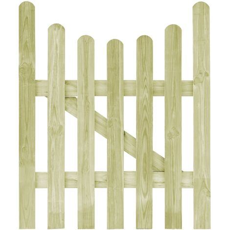 Puerta de valla de madera de pino impregnada 100x120 cm