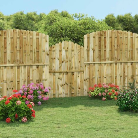 Puerta de valla de madera de pino impregnada 100x150 cm vidaXL