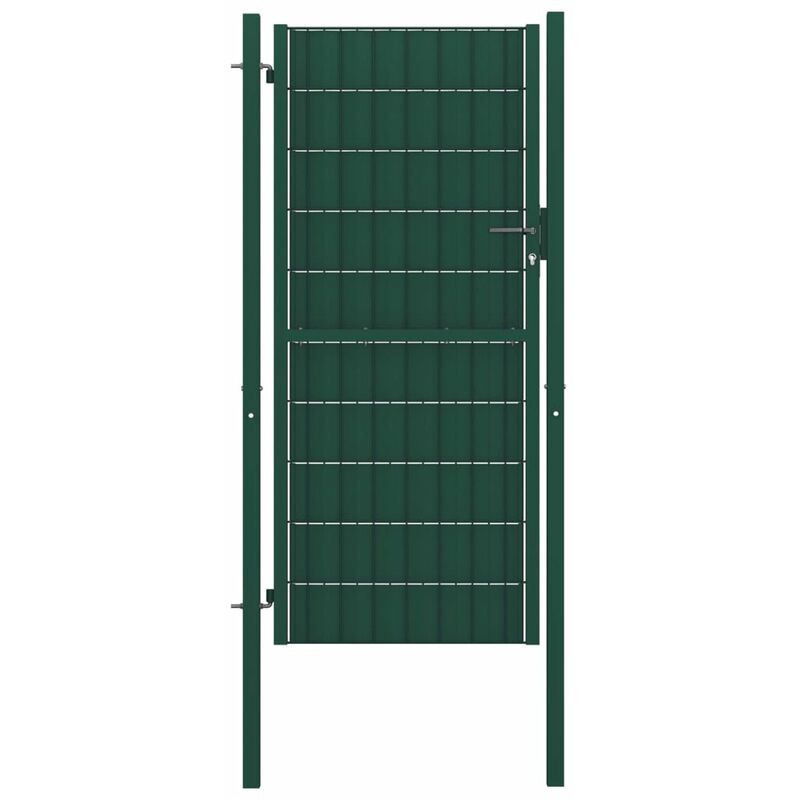 

Puerta de valla de PVC y acero verde 100x124 cm