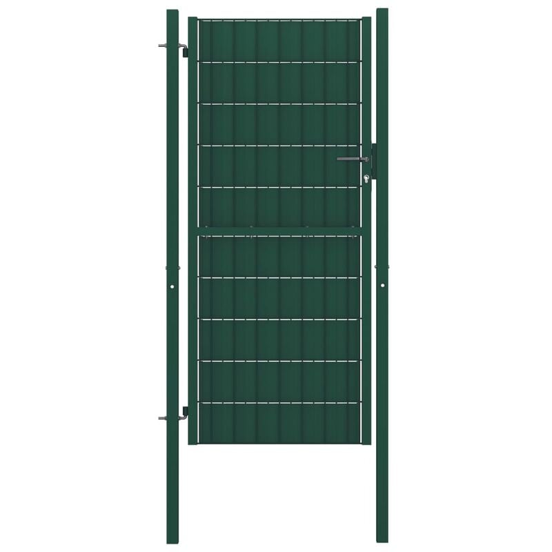 

Puerta de valla de PVC y acero verde 100x124 cm
