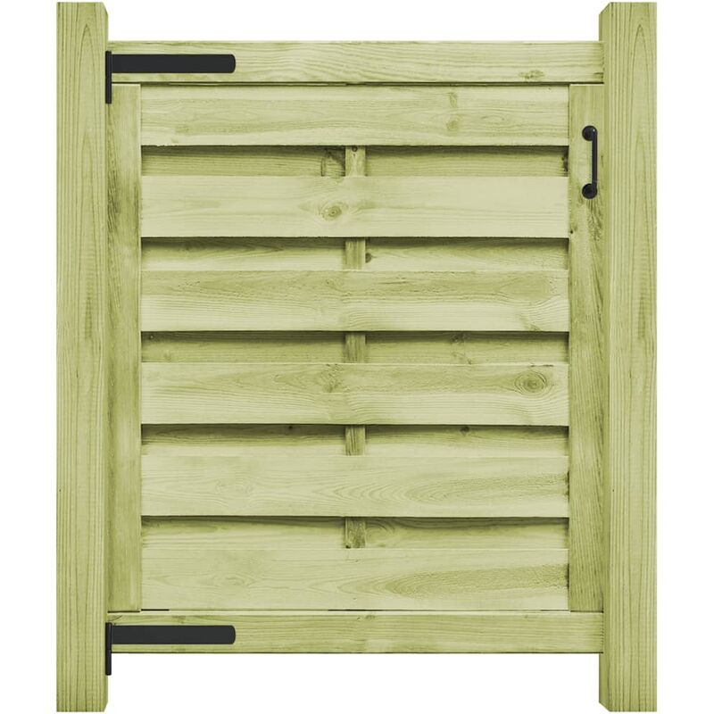 

Puerta de valla madera de pino impregnada 100x100 cm verde - Verde