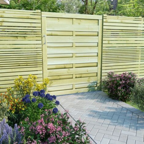 Puerta de valla madera de pino impregnada verde 100x125 cm