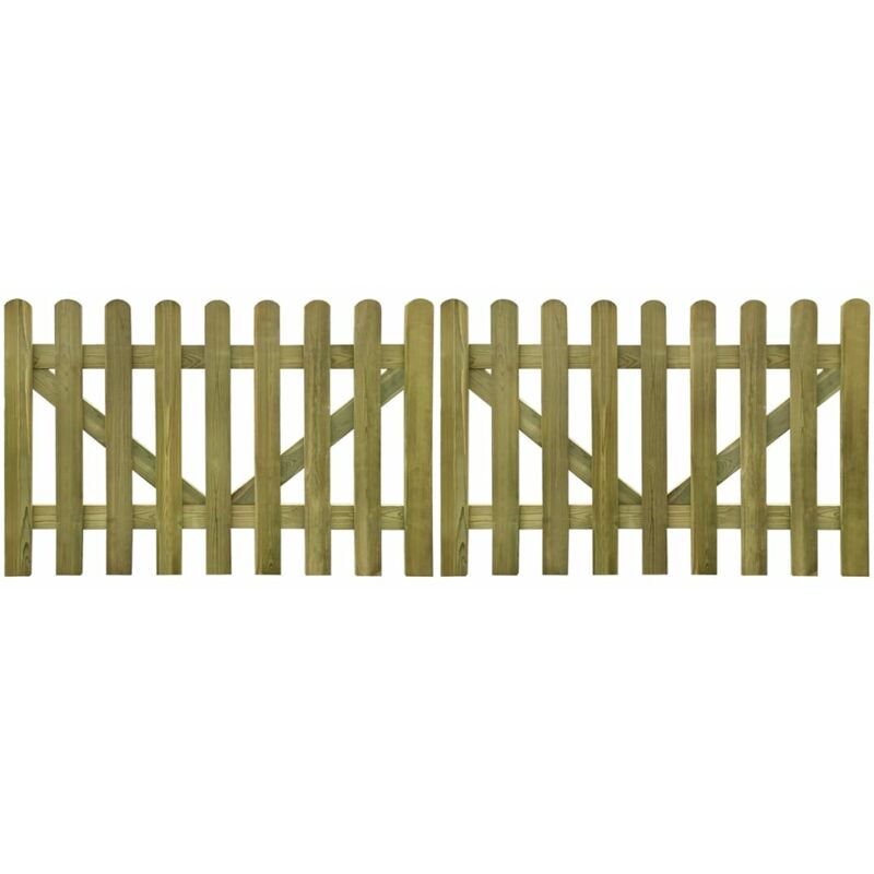 

Youthup - Puerta de valla madera impregnada 2 unidades 300x100 cm - Marrón