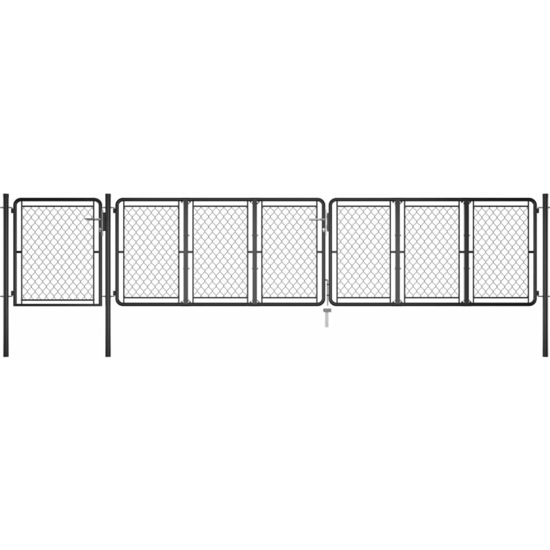 

Puerta de valla para jardín acero gris antracita 100x495 cm
