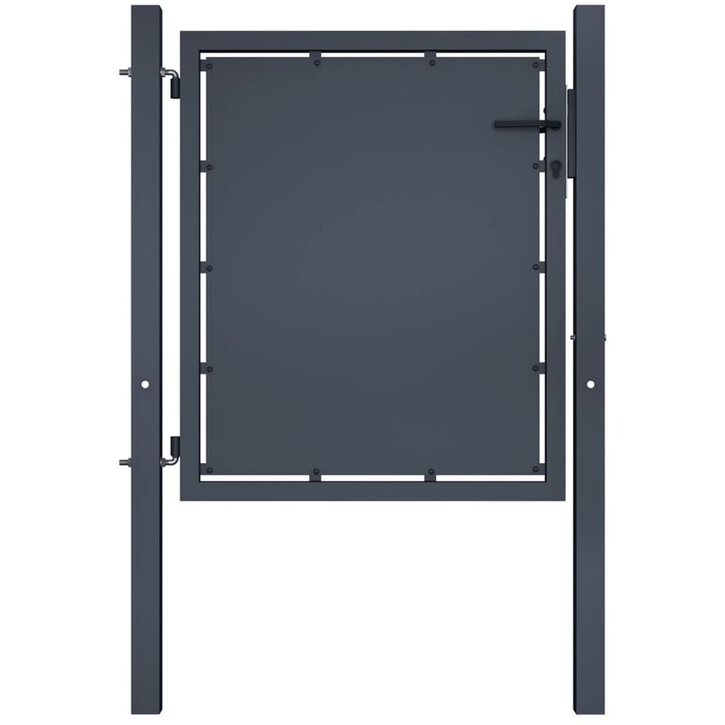 

Puerta de valla para jardín acero gris antracita 100x75 cm