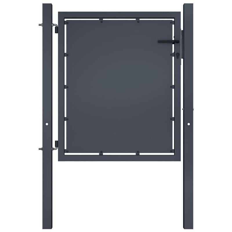 

Puerta de valla para jardín acero gris antracita 100x75 cm - Antracita - Vidaxl