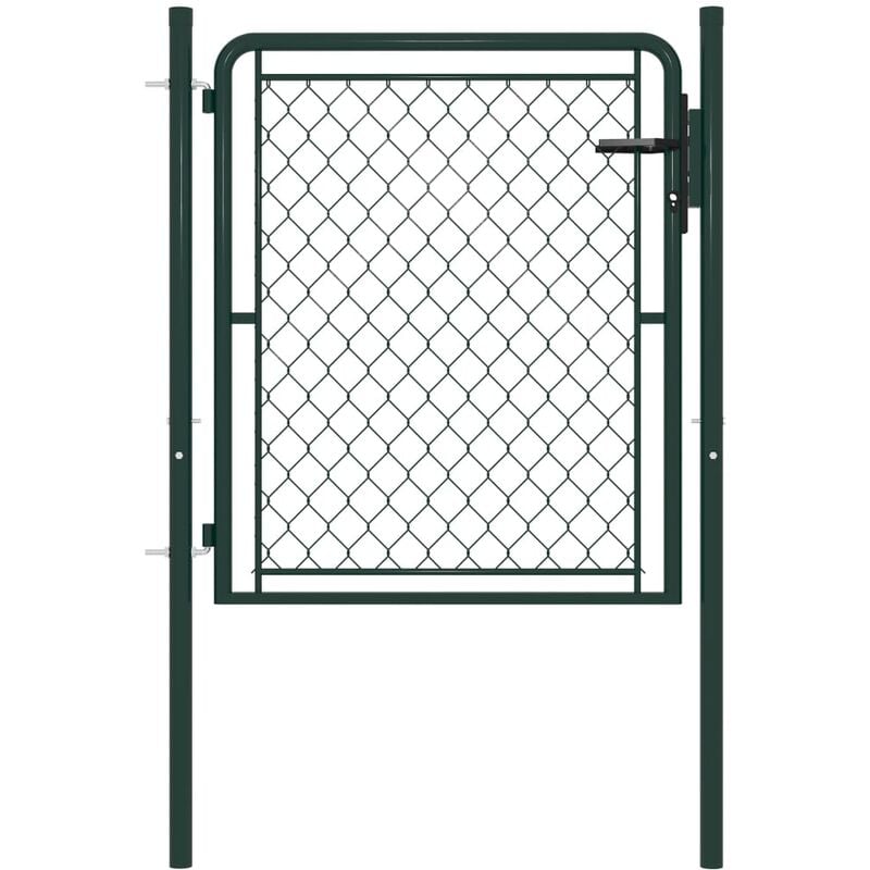 

Puerta de valla para jardín acero verde 100x75 cm