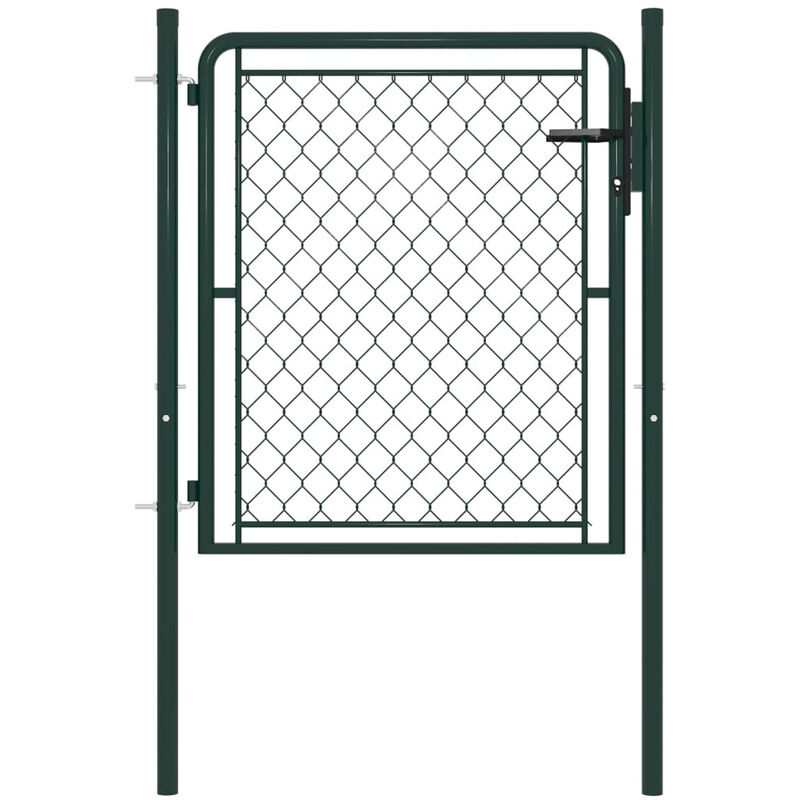 

Puerta de valla para jardin acero verde 100x75 cm