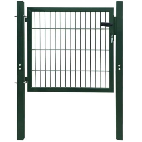 Puerta de vallado de acero verde 100x100 cm