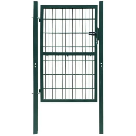 Puerta de verja 2D (sencilla) verde 106 x 190 cm