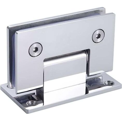 Puerta de vidrio de 90 grados, gabinete, vitrina, abrazadera de gabinete, puertas de ducha de vidrio, bisagra, repuestos, vidrio montado en la pared, gris (cromo pulido)