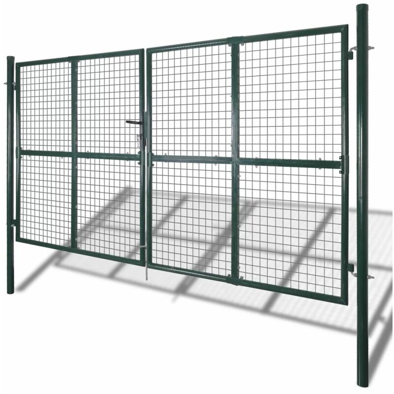 

puerta doble de valla con recubrimiento en polvo de acero
