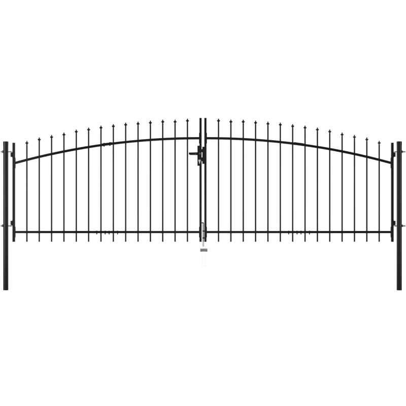 

Youthup - Puerta doble para valla con puntas de lanza 400x175 cm - Negro