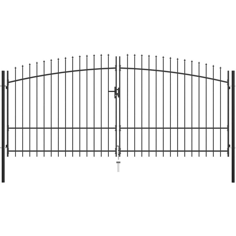 

Puerta doble para valla con puntas de lanza 400x225 cm