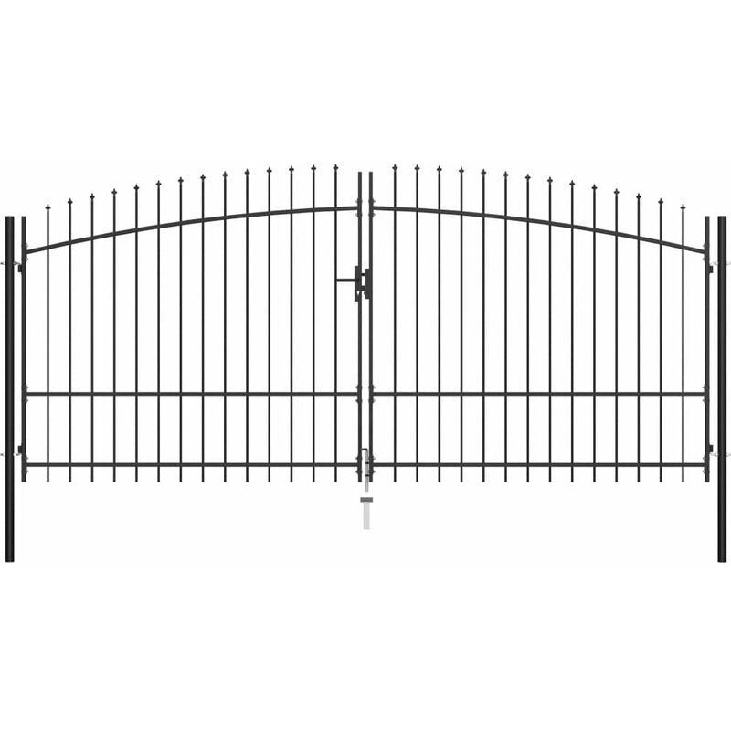 

Puerta doble para valla con puntas de lanza 400x225 cm