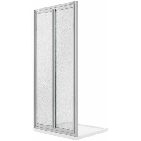 Puerta ducha con doble hoja abatible vidrio impreso h 198 mod. West 80 cm