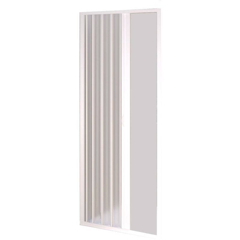 Puerta ducha frontal pvc blanca de fuelle reducible 110-80 h 185 mod. Nova Kit Port