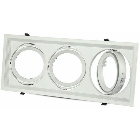 Puerta empotrada triple de aluminio V-TAC AR111, color blanco