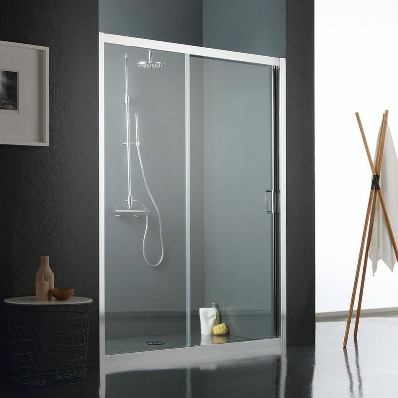 

Puerta Fija Con Puerta Reversible Móvil Para Nichos De Ducha De 130 Cm