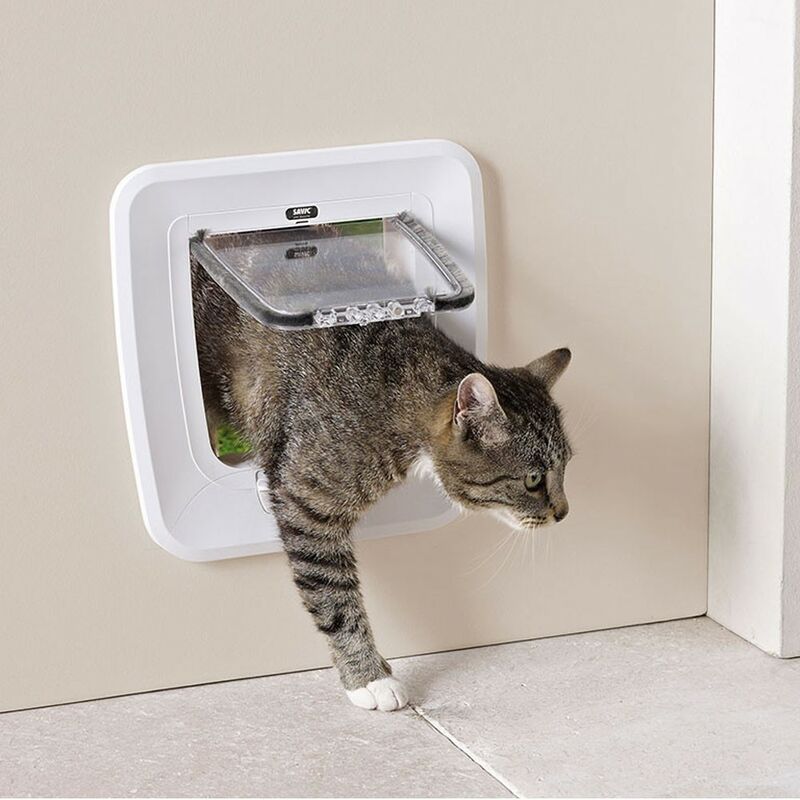 

Global - Puerta gatera color blanco | Entrada para gatos Access 4-Way| Puerta para gatos