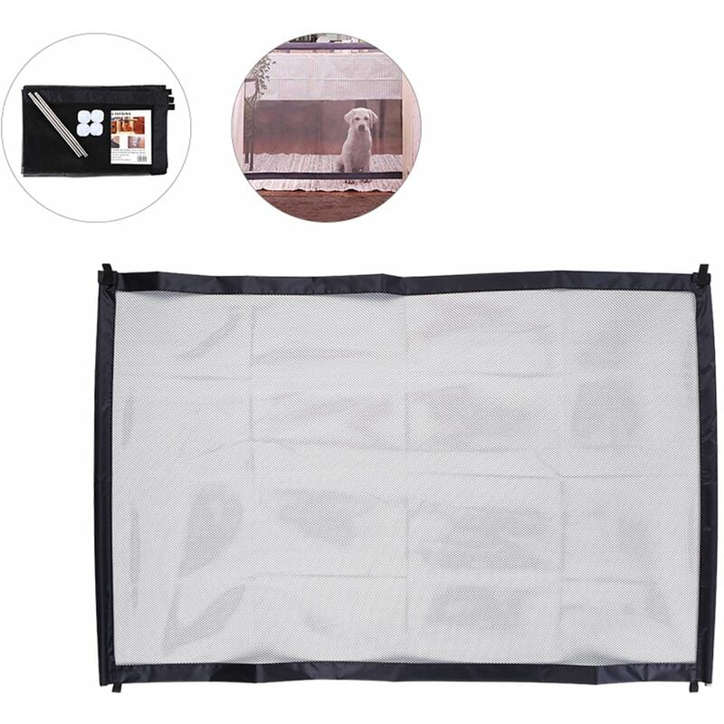 

Puerta magica para perro, puerta de red plegable portatil, barrera de red para perros, proteccion de seguridad para mascotas para viajes en casa,
