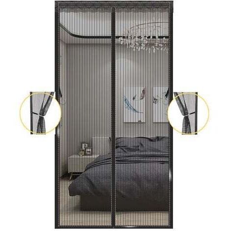 Puerta magnética con mosquitera, puerta magnética para balcón de 90x200cm, mosquitera no porosa, cortina de mosquitera, puerta con mosquitera, puerta de patio, puerta giratoria para sala de estar
