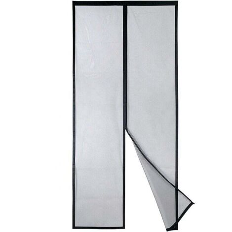 Puerta mosquitera magnética de alta resistencia, cierre magnético de arriba a abajo, cierre automático, mantiene el aire fresco (120 x 210 cm, negra)