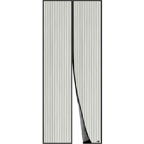 Puerta mosquitera magnética YMYNY, cortina de malla, cierre magnético de arriba a abajo con cierre automático, mantiene el aire fresco en el interior (120 x 220 cm, negra)