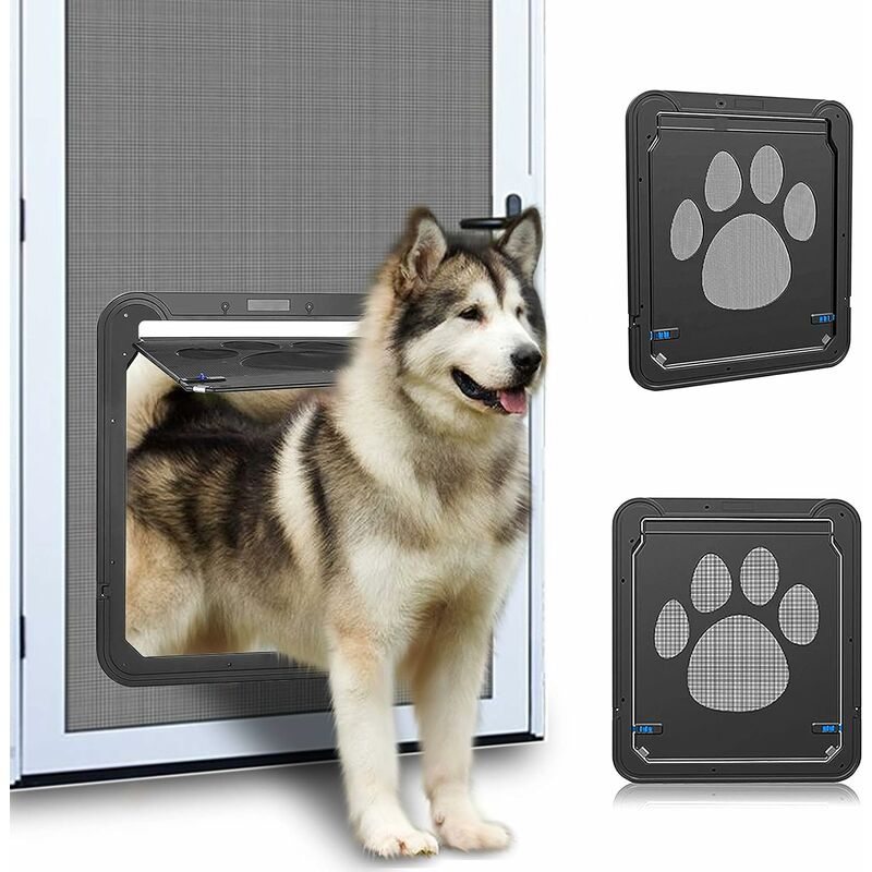

Puerta mosquitera para perros, solapa interior de 12 x 14 x 0,4 pulgadas, puerta mosquitera para mascotas con cerradura, puerta mosquitera magnética