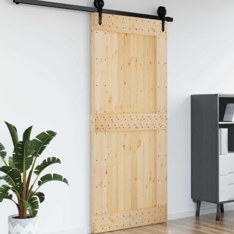 Puerta  Natural 100 x 210 cm Madera de Pino Sólido