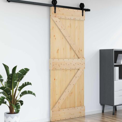 Puerta  Natural 95 x 210 cm Madera de Pino Sólido