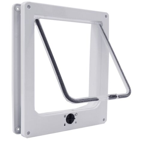 Puerta para gatos 25x29x5,5 cm - Blanca - 4 posiciones de cierre