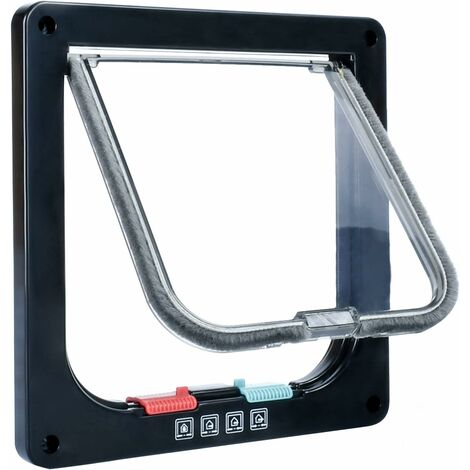 Puerta para gatos, bloqueo manual de 4 vías, ahorro de energía, resistente a la intemperie, conveniente, para perros pequeños, fácil de instalar y usar, versión mejorada