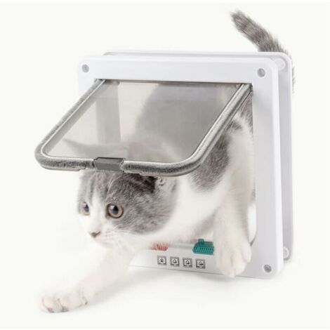 Puerta para gatos grande de 23,5 x 25 x 5,5 cm, puerta silenciosa para mascotas para perros, fácil de instalar, adecuada para gatos, gatitos y gatitos.