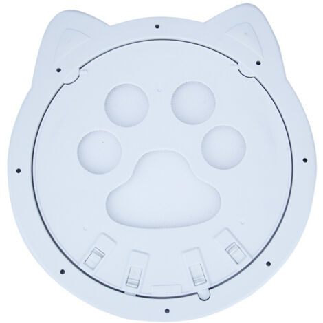 Puerta para gatos para mosquitera, puerta interior de 9x9x0.4 pulgadas, diseño de dos funciones con solapa magnética y bloqueo manual, puerta para gatos antimosquitos para ventanas (blanca).