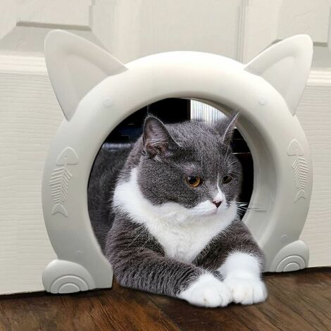 Puerta para gatos, puerta para gatos, adecuada para gatos pequeños, medianos y grandes, para inodoro para gatos, casa para gatos, lavabo para gatos 13Thirteen
