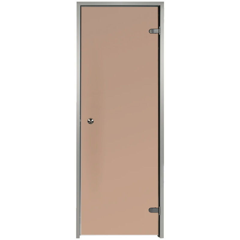 

Puerta para hammam bronce 70 x 190 cm vidrio templado seguridad marco de aluminio