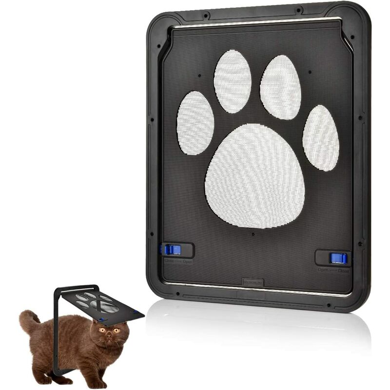 Puerta para mascotas para perros, gatos, puerta de mosquitera flexible con cerradura automática para mascotas, gatos y perros pequeños, tamaño