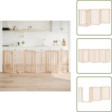 Puerta para perros con plegado - vidaXL Puerta para perros con puerta plegable de 6 paneles, 300 cm, madera de álamo - Puerta para perros de álamo