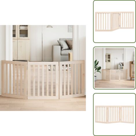 Puerta para perros de 3 paneles - vidaXL Puerta para perros plegable de 3 paneles, 150 cm, madera de álamo - Puerta para perros de álamo